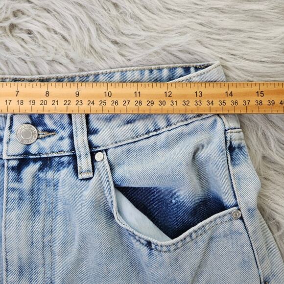 Rise Supply Co Size 7 Acid Wash Cargo Dad Jorts Y2K Utility Denim Streetwear - Picture 10 of 13